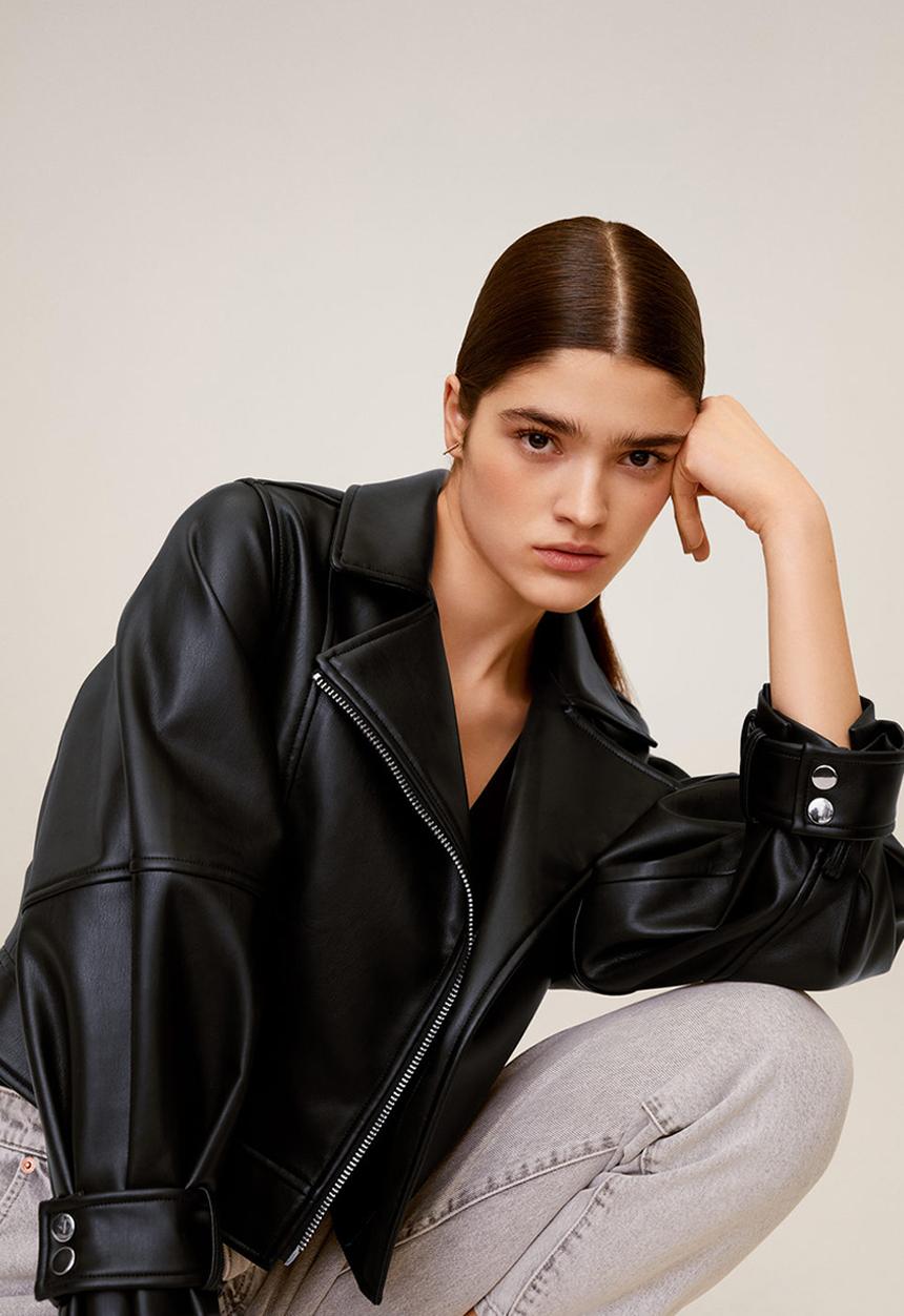 MANGO - Jacket mati - black