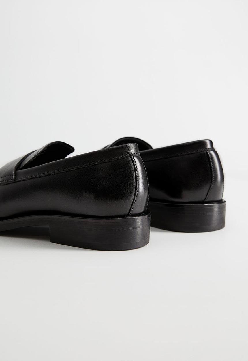MANGO - Leather mocasin - black