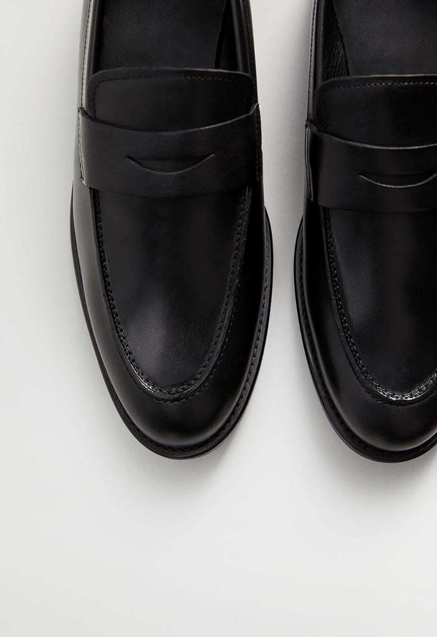 MANGO - Leather mocasin - black