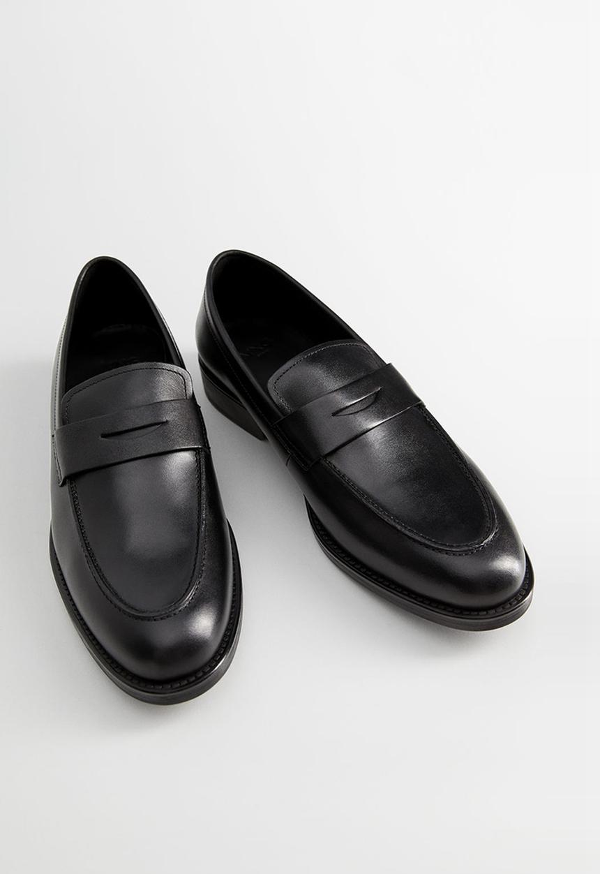 MANGO - Leather mocasin - black