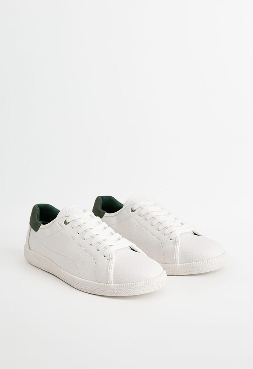 MANGO - Leather soft sport sneaker - white