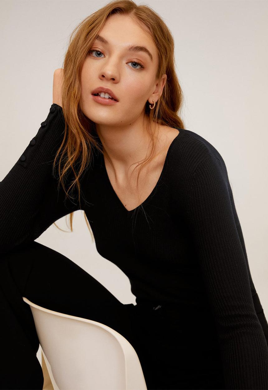 MANGO - There sweater - black