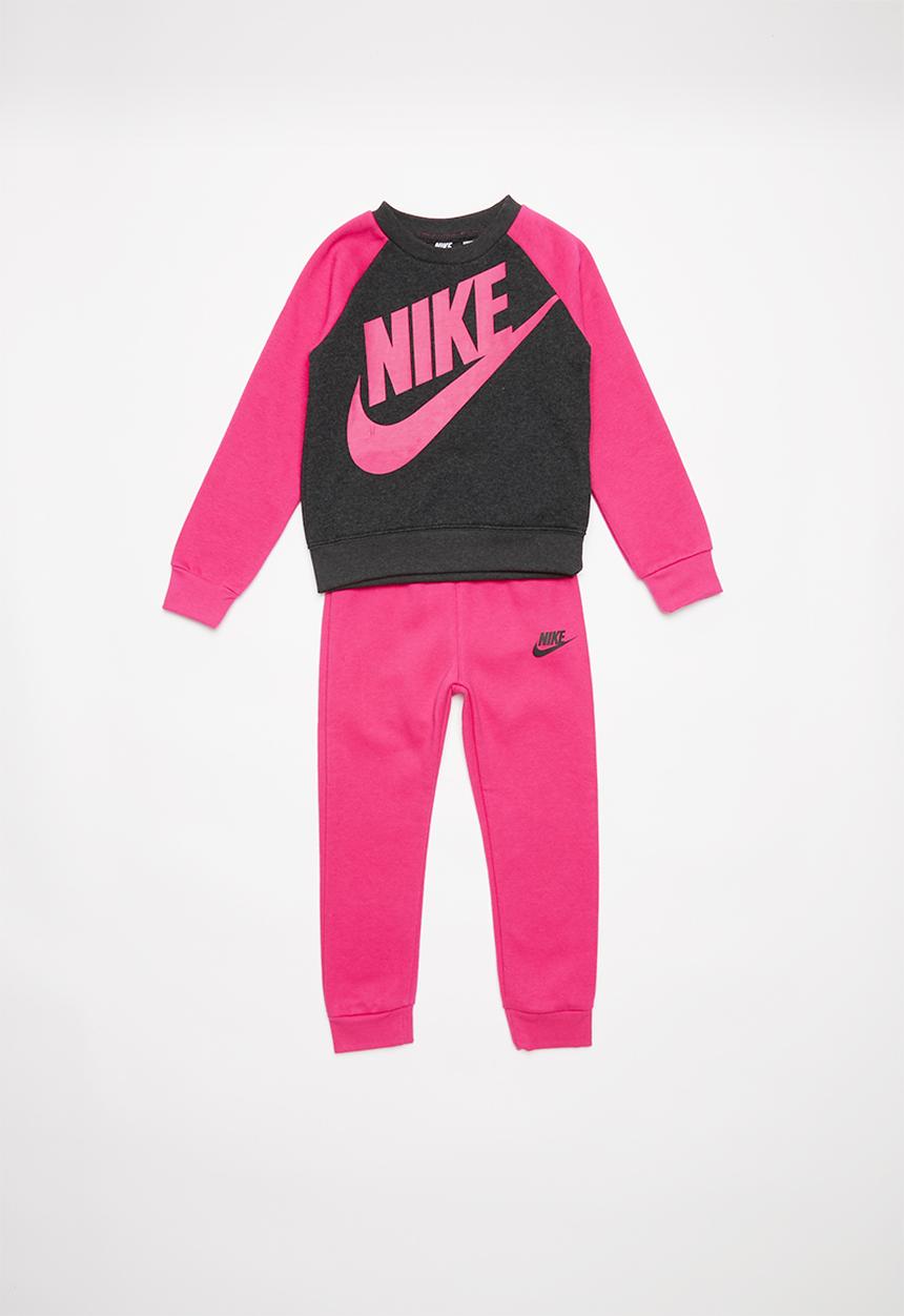 Nike - Nike nsw heathered crew pantset - pink & grey