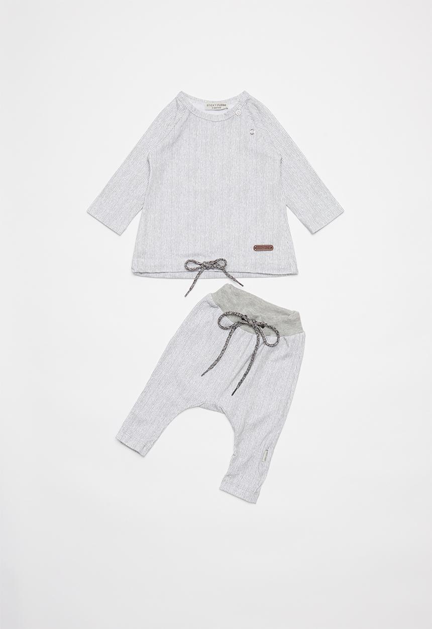 Sticky Fudge - Baby broken stripe tracktop - grey