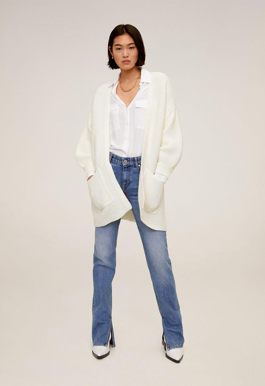 MANGO - Lemony cardigan - cream 