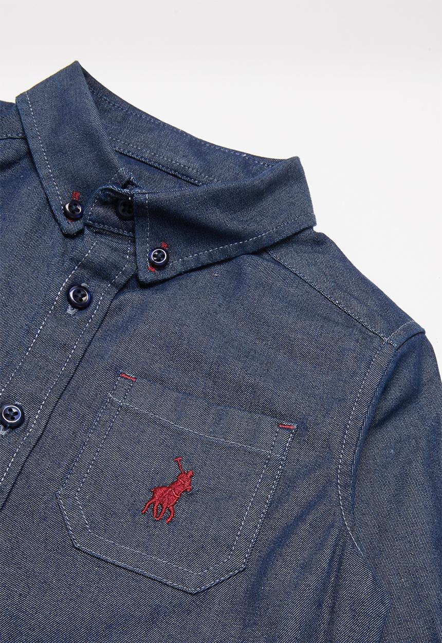 POLO - Boys Trent denim shirt - medium wash