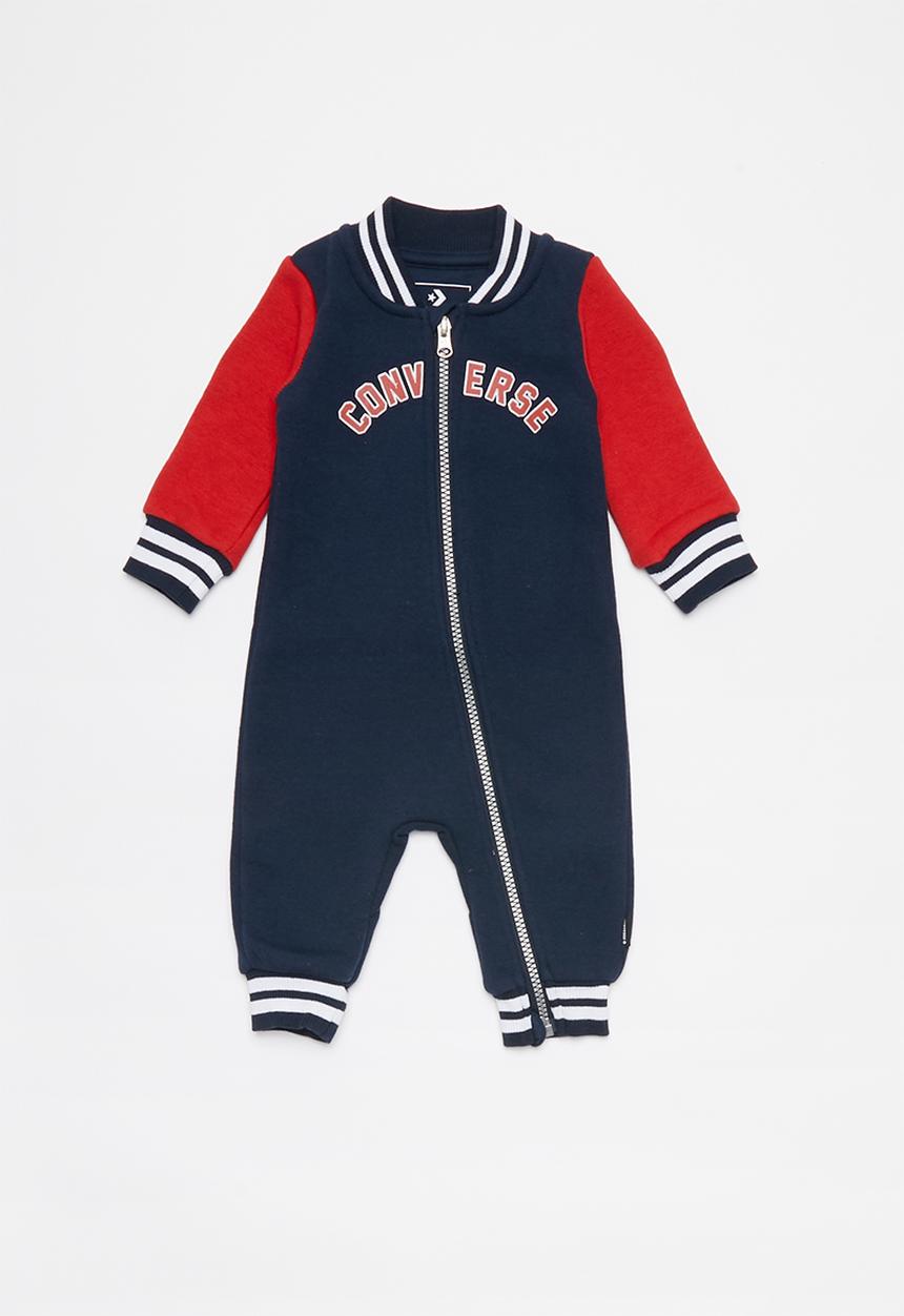 Converse - Converse varsity knit coverall - navy & red