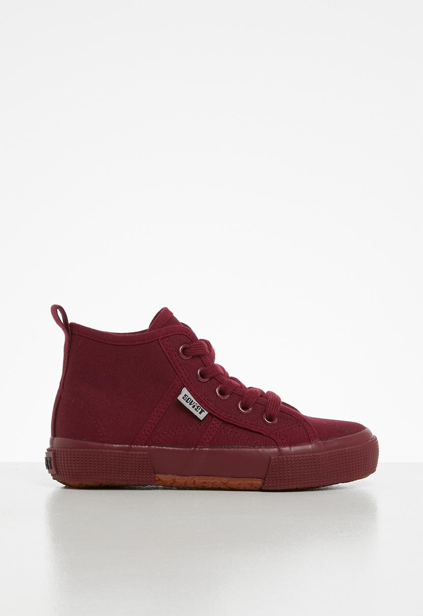 SOVIET - K Ayanda hi cut canvas lace up - dark plum