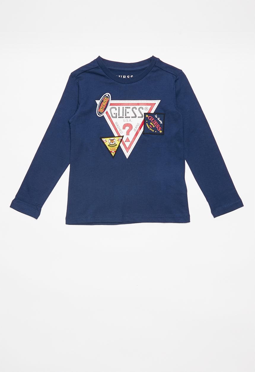 GUESS - Boys printed long sleeve T-shirt - blue