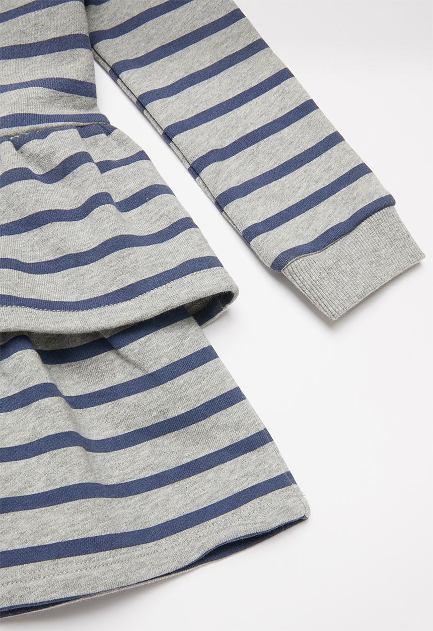 GUESS - French terry hooded dress - blue & grey