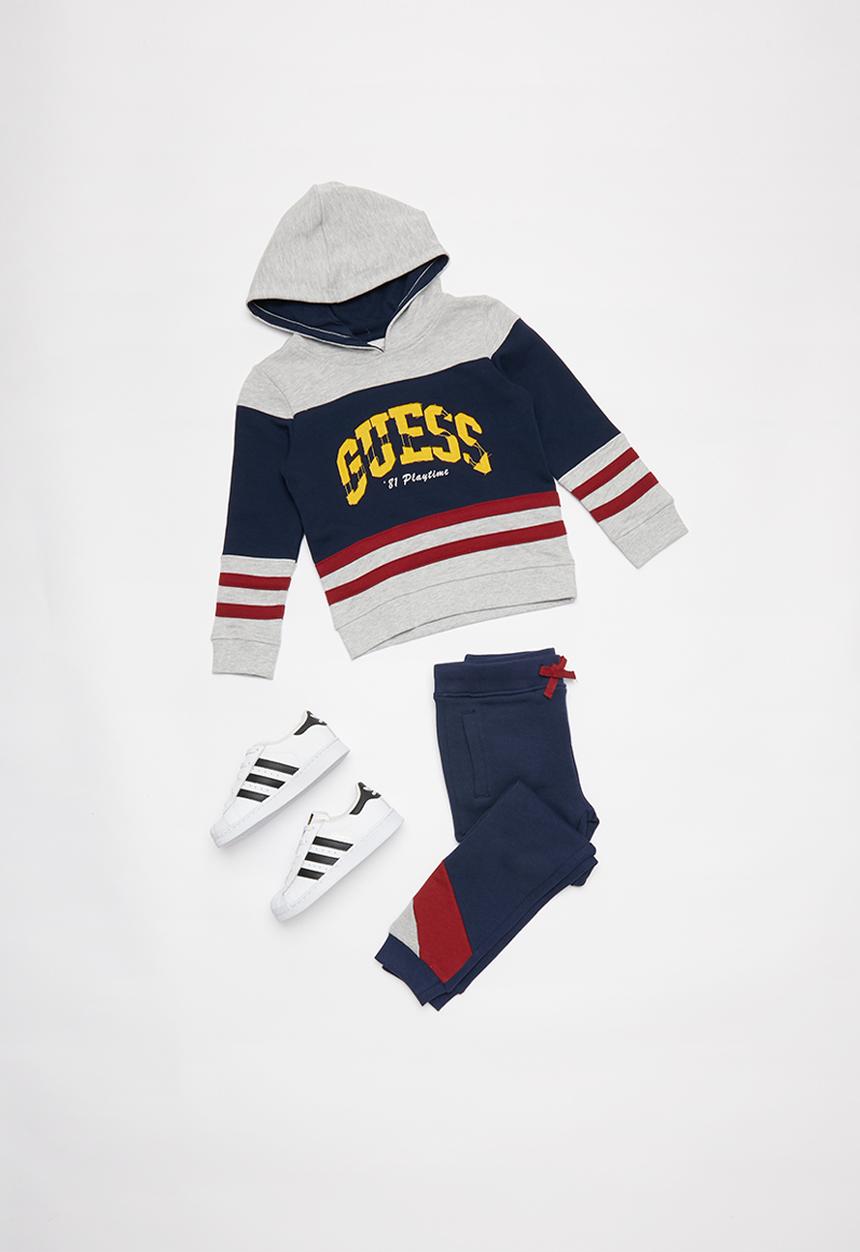 GUESS - Hooded active top - grey & blue