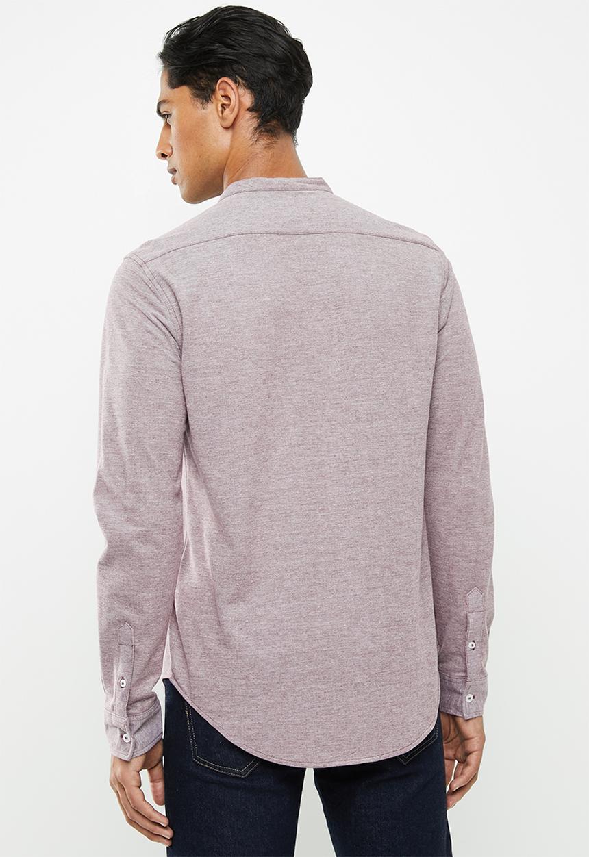 Brave Soul - Mantis pique long sleeve shirt - purple 