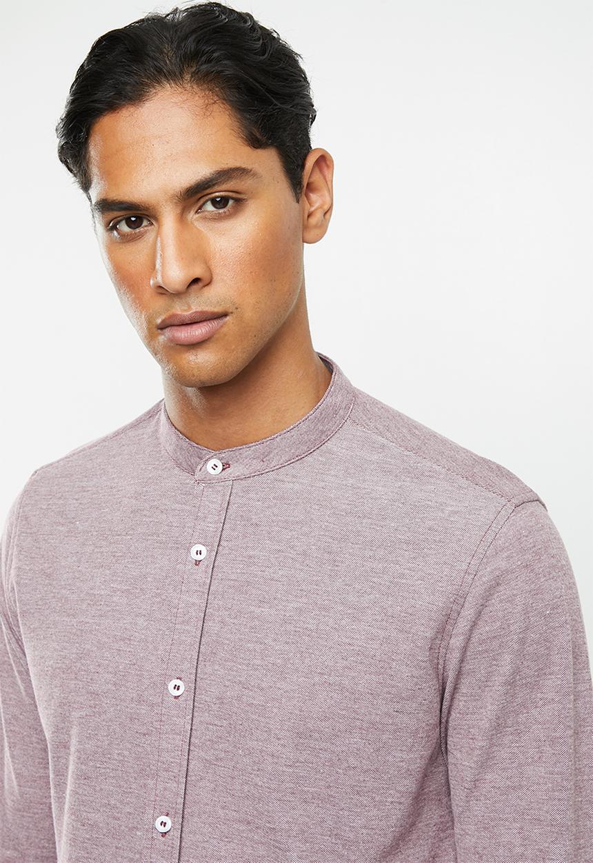 Brave Soul - Mantis pique long sleeve shirt - purple 