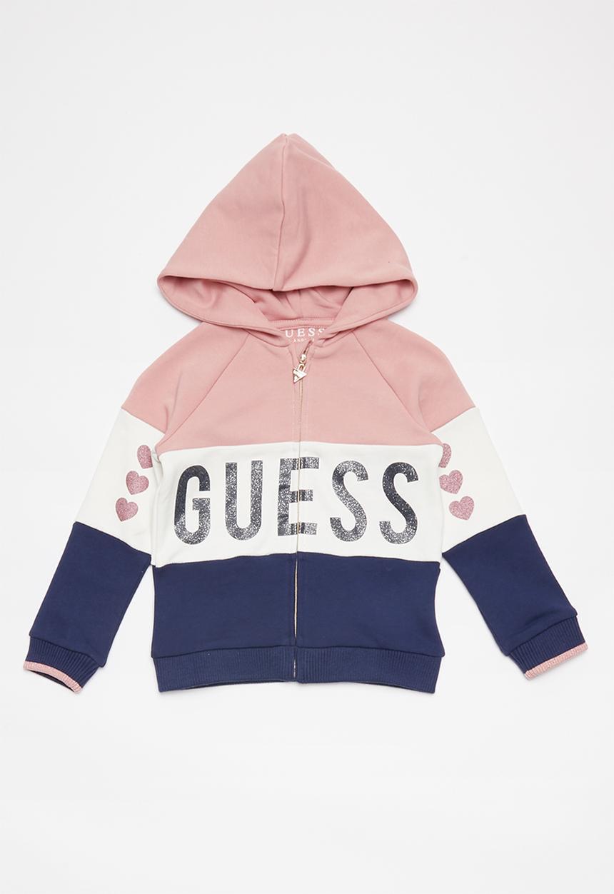 GUESS - Hooded active top - pink & navy