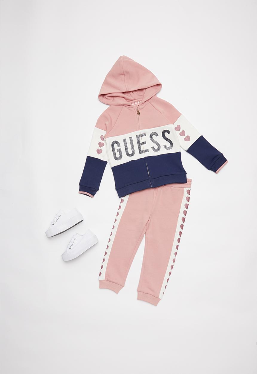 GUESS - Hooded active top - pink & navy