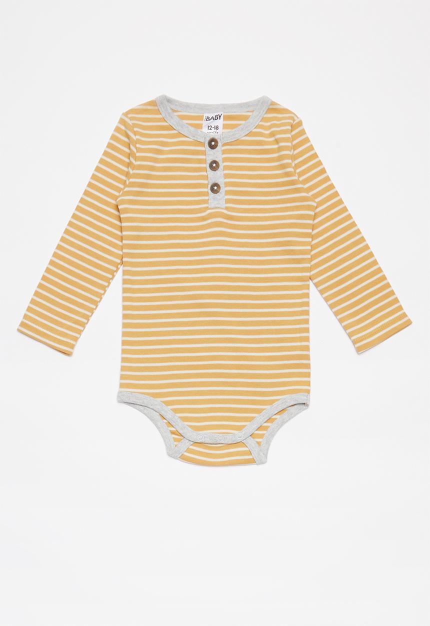 Cotton On - 2 Pack long sleeve placket bubbysuit - blue & yellow