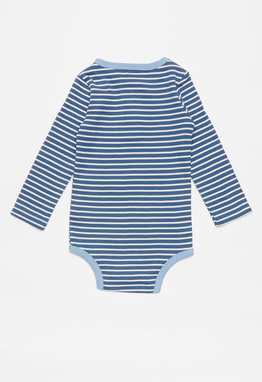 Cotton On - 2 Pack long sleeve placket bubbysuit - blue & yellow
