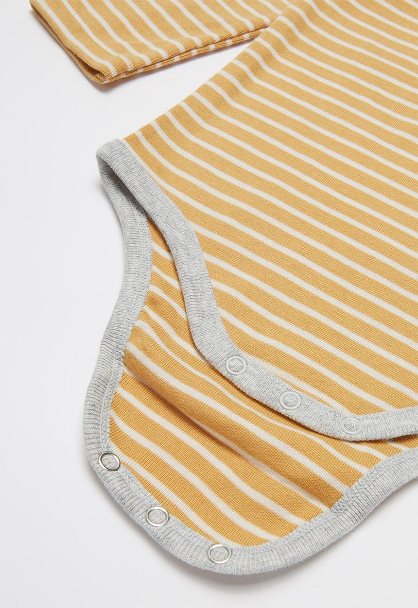 Cotton On - 2 Pack long sleeve placket bubbysuit - blue & yellow
