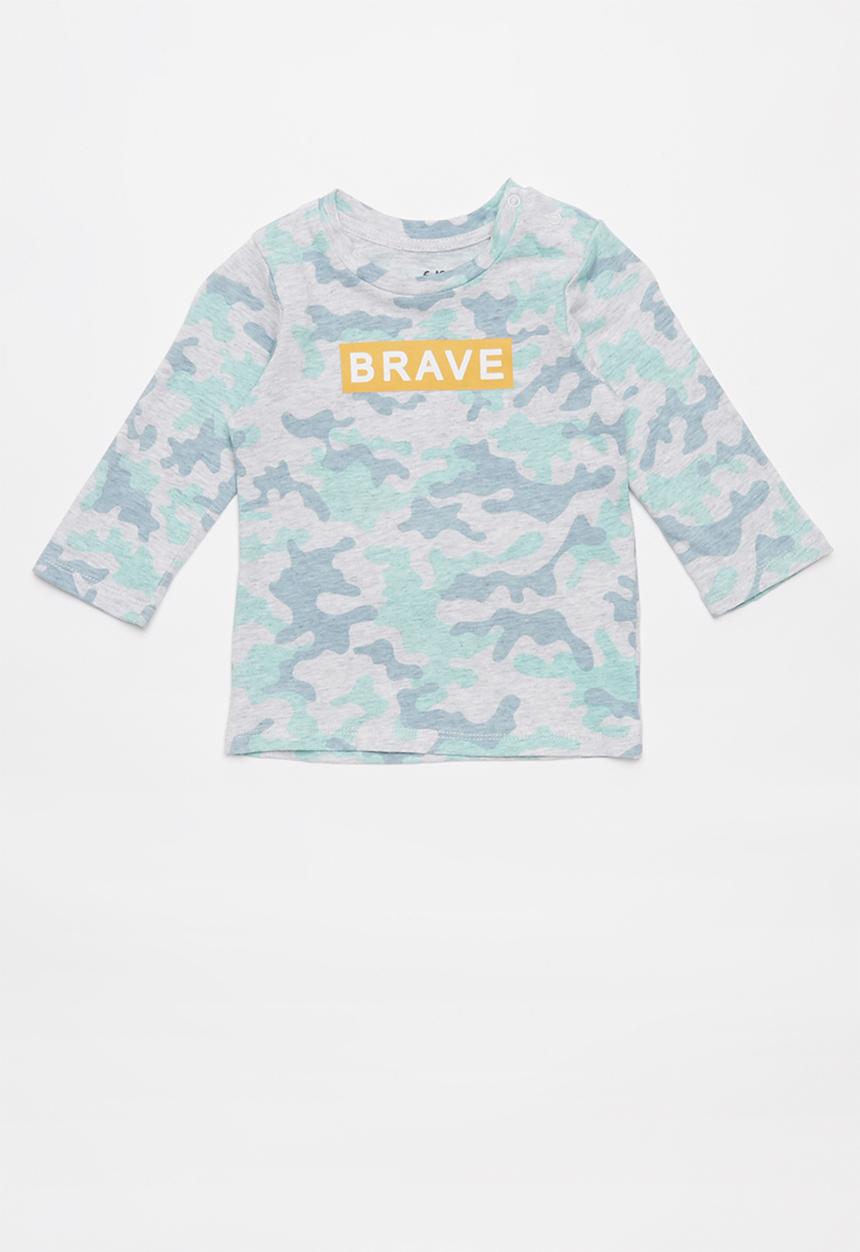 Cotton On - Jamie long sleeve tee - blue & grey