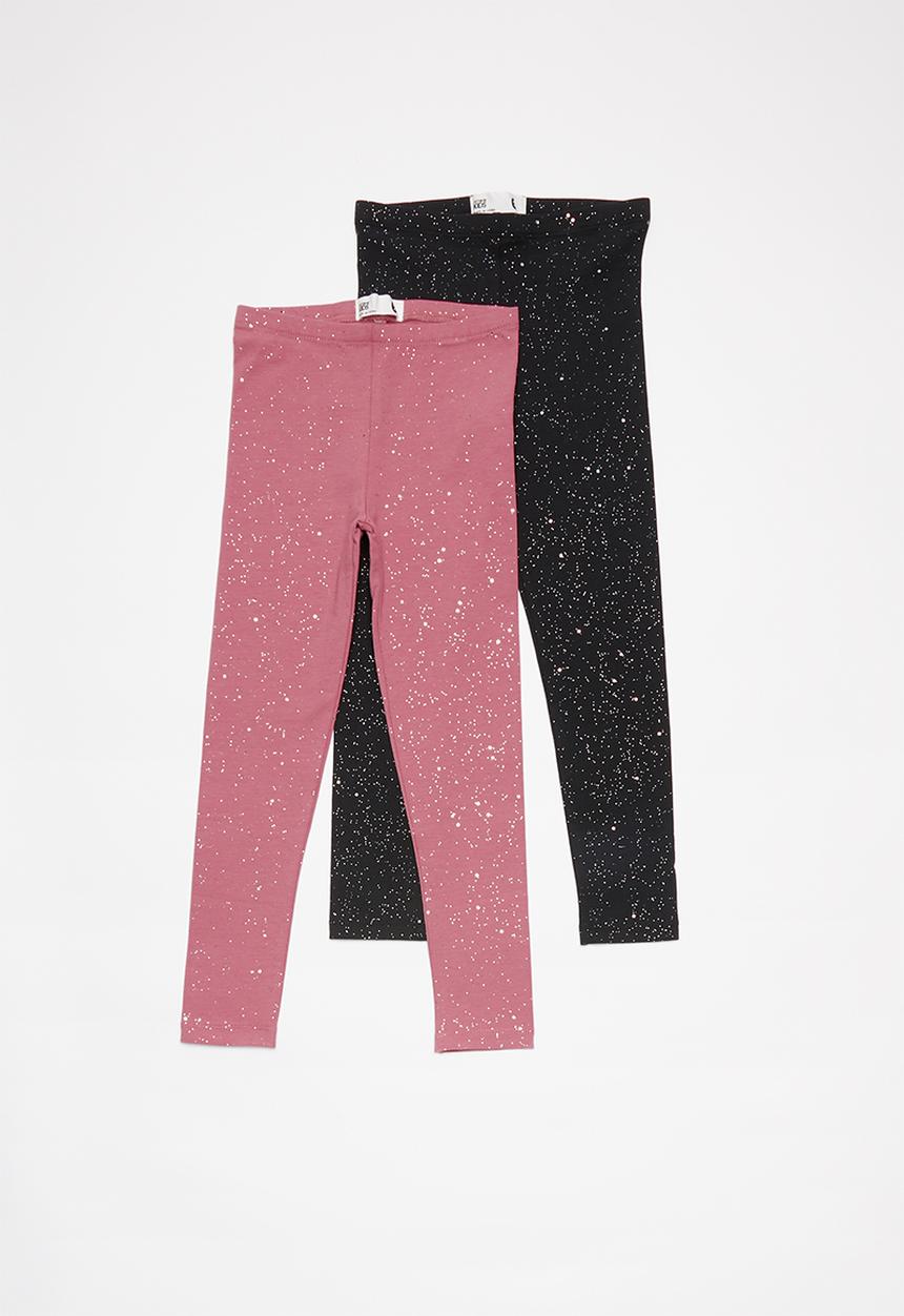 Cotton On - Huggie tights multipack - black & pink