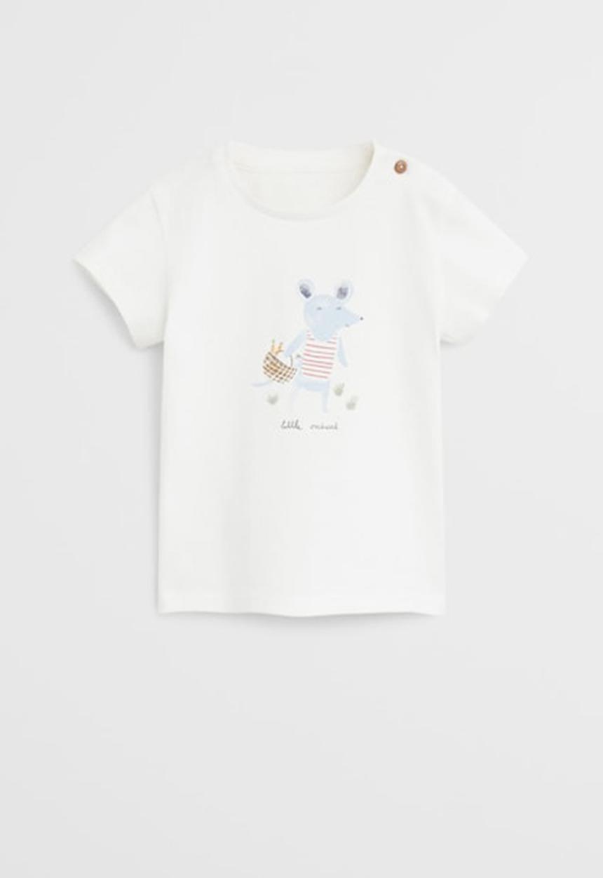 MANGO - T-shirt veggie - off white