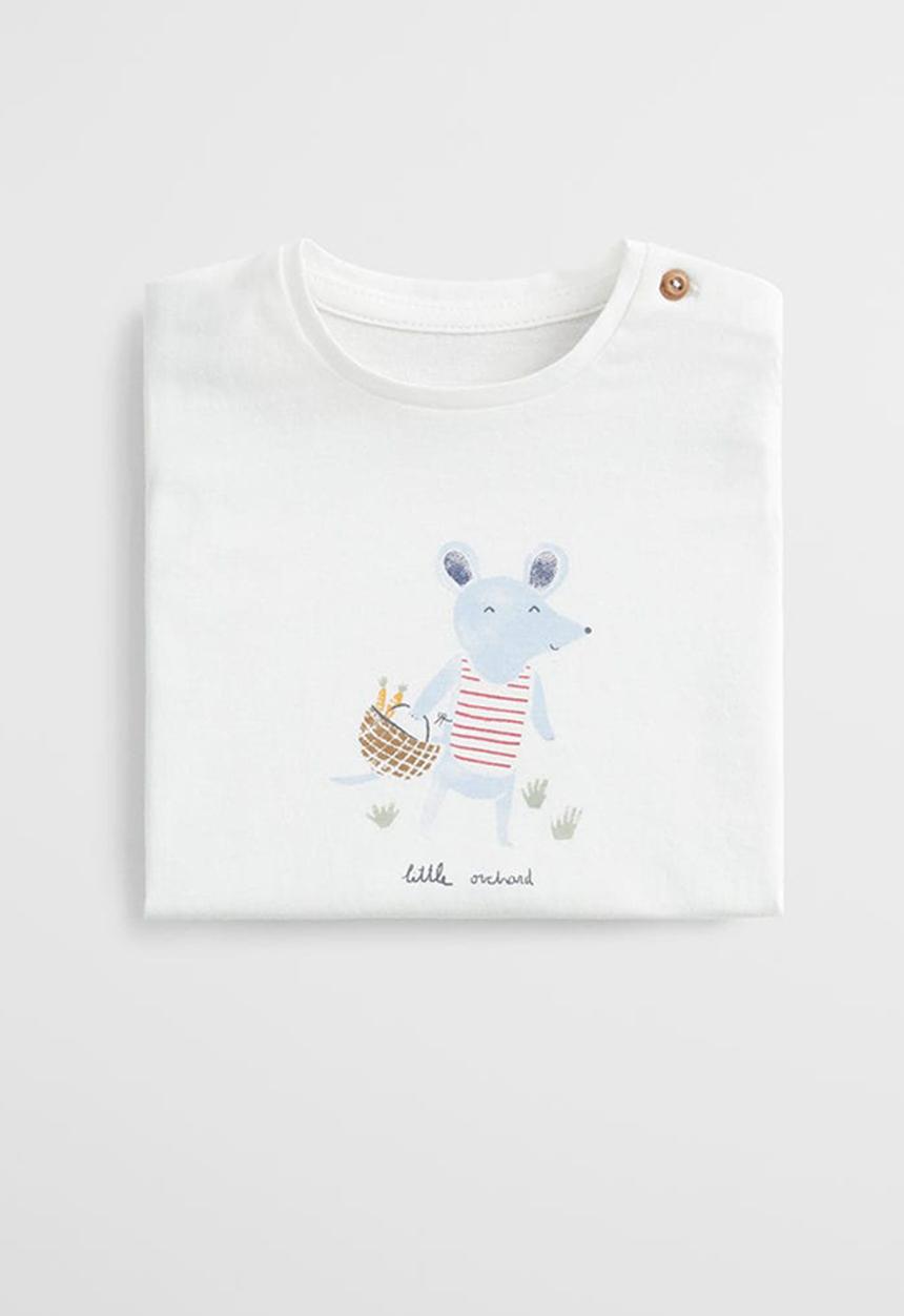 MANGO - T-shirt veggie - off white