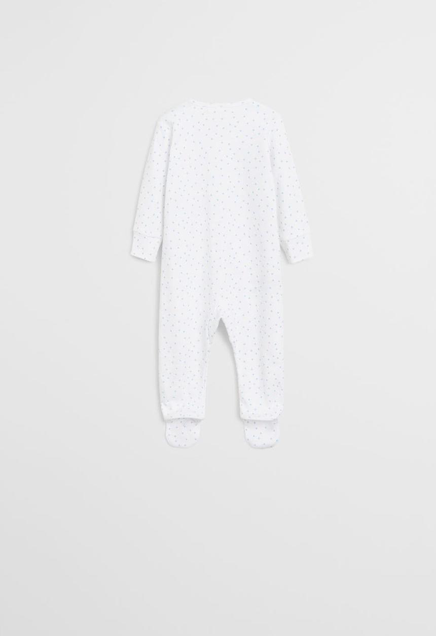 MANGO - Pyjamas tiny babygrow - white & blue 