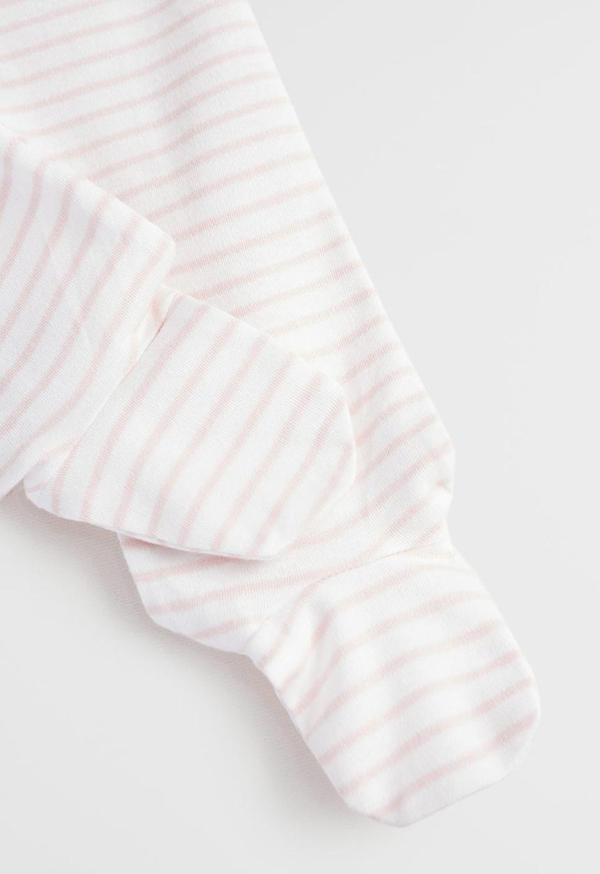 MANGO - Pyjamas tiny babygrow - cream & pink 