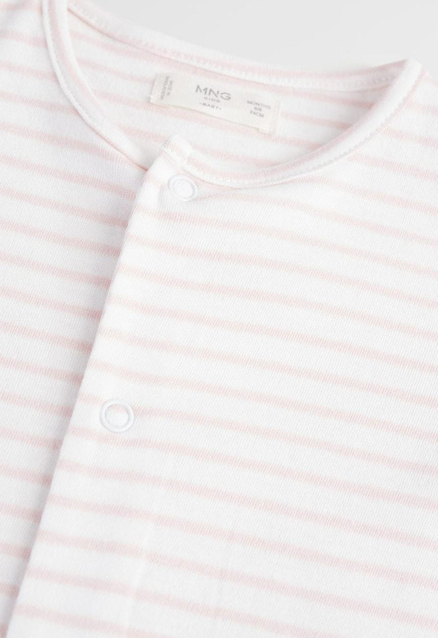 MANGO - Pyjamas tiny babygrow - cream & pink 