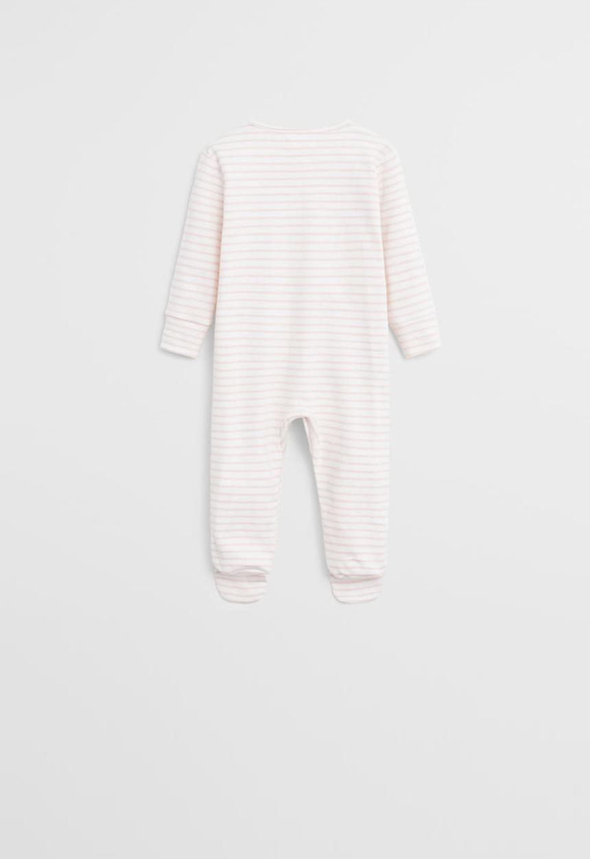 MANGO - Pyjamas tiny babygrow - cream & pink 