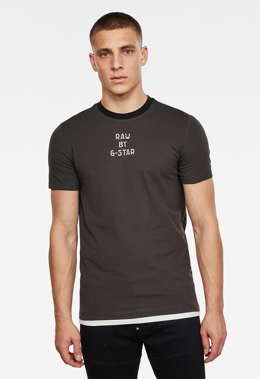 G-STAR - Text gr slim r t short sleeve - raven