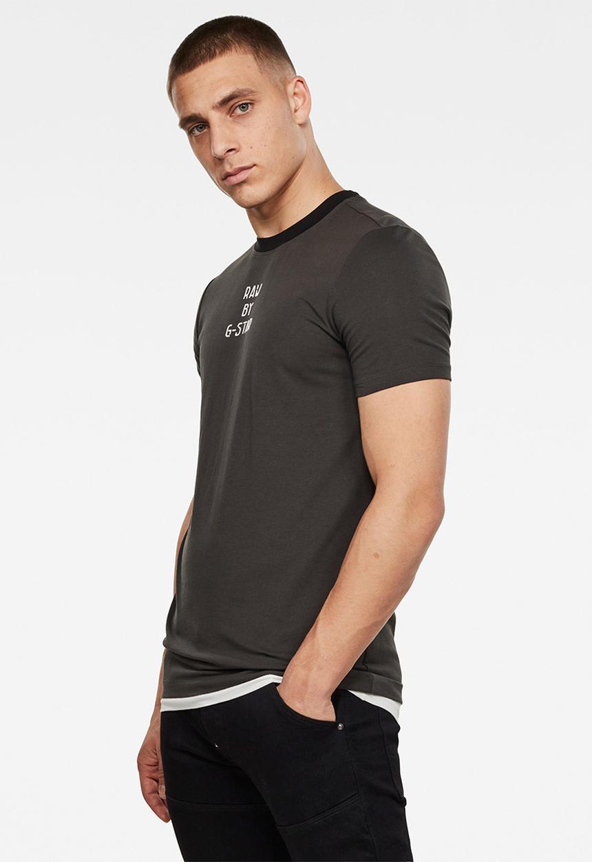 G-STAR - Text gr slim r t short sleeve - raven