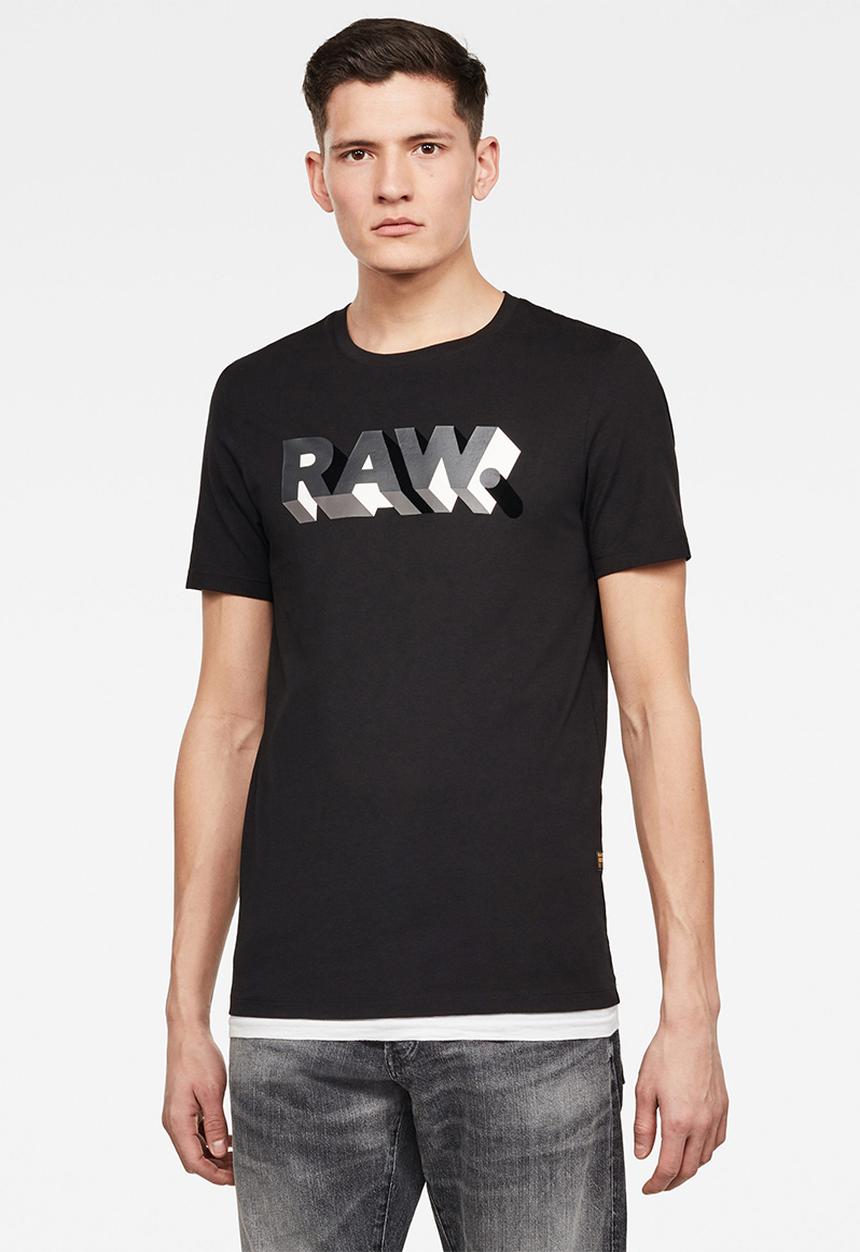 G-STAR - Raw text slim fit short sleeve tee - black