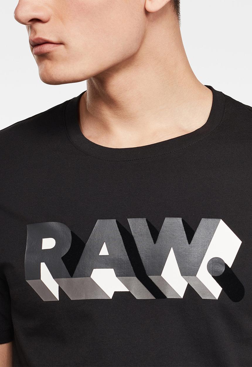 G-STAR - Raw text slim fit short sleeve tee - black