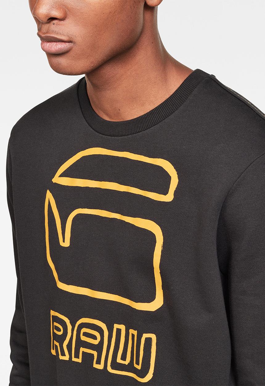 G-STAR - Graphic graw long sleeve - black