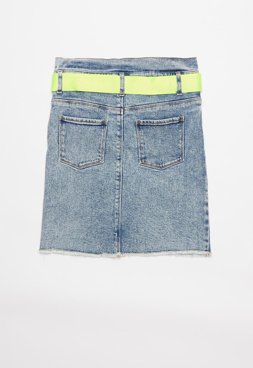 Name It - Joanna denim skirt with belt - blue