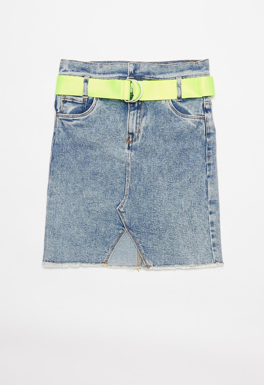 Name It - Joanna denim skirt with belt - blue