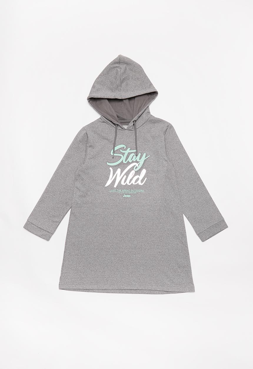 JEEP - Long sleeve hooded dress - grey 