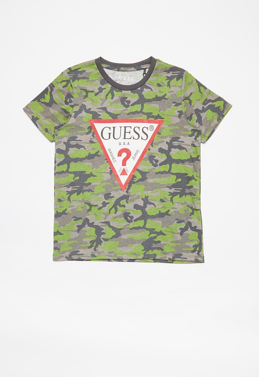 GUESS - Boys camo short sleeve T-shirt - khaki 