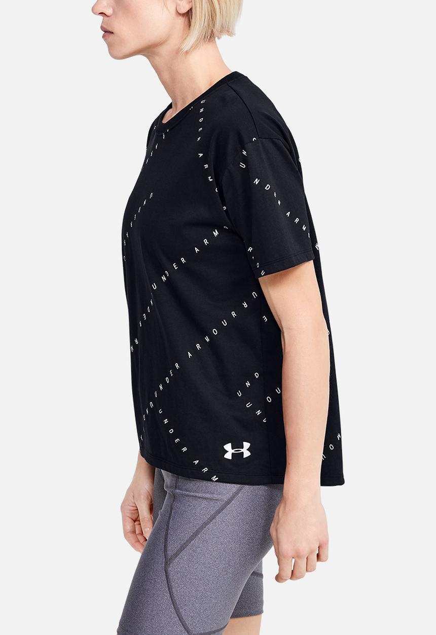 Under Armour - Logo print live short sleeve top - black