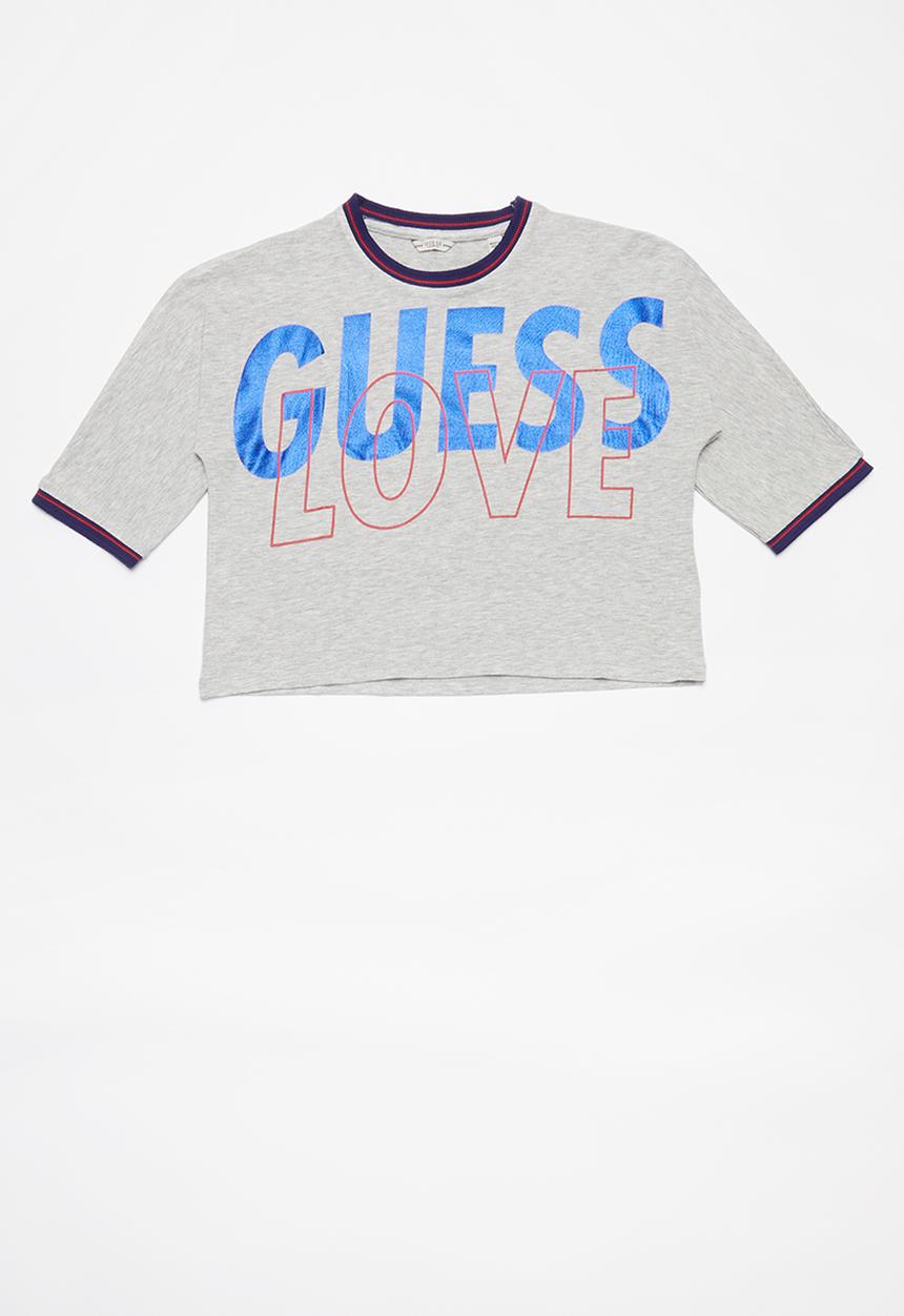 GUESS - Midi sleeve T-shirt - grey