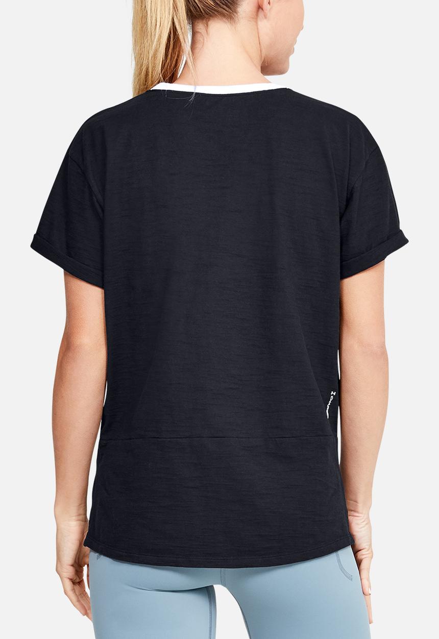 Under Armour - Charged cotton short sleeve top - black & white 