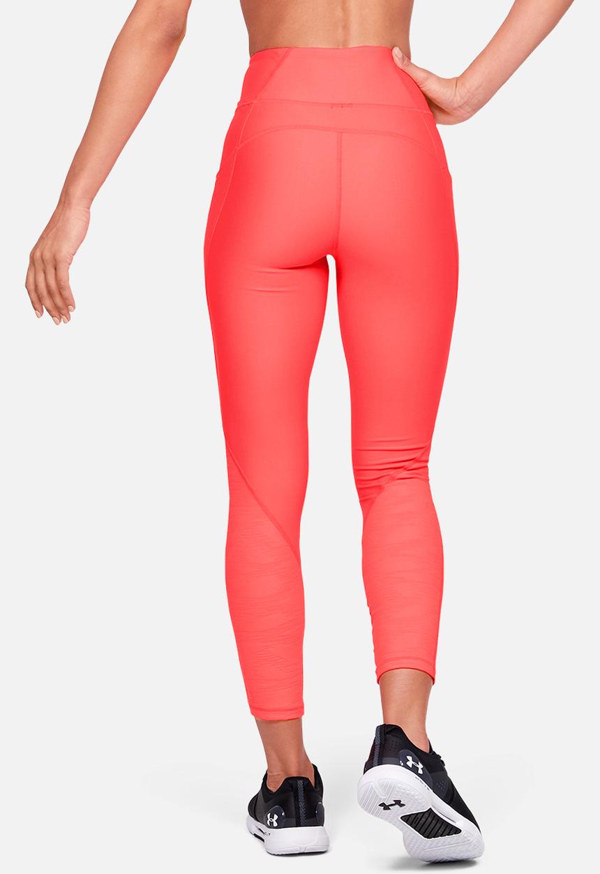 Under Armour - HeatGear® armour jacquard c&s ankle crop - bright neon coral beta