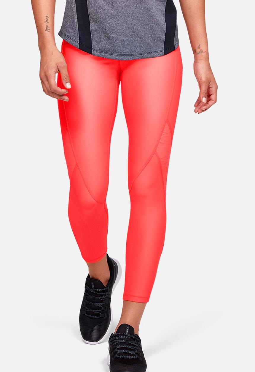 Under Armour - HeatGear® armour jacquard c&s ankle crop - bright neon coral beta