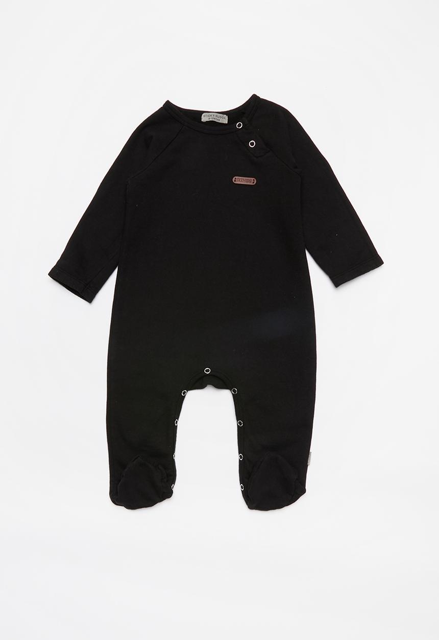 Sticky Fudge - Footed babygrow - black