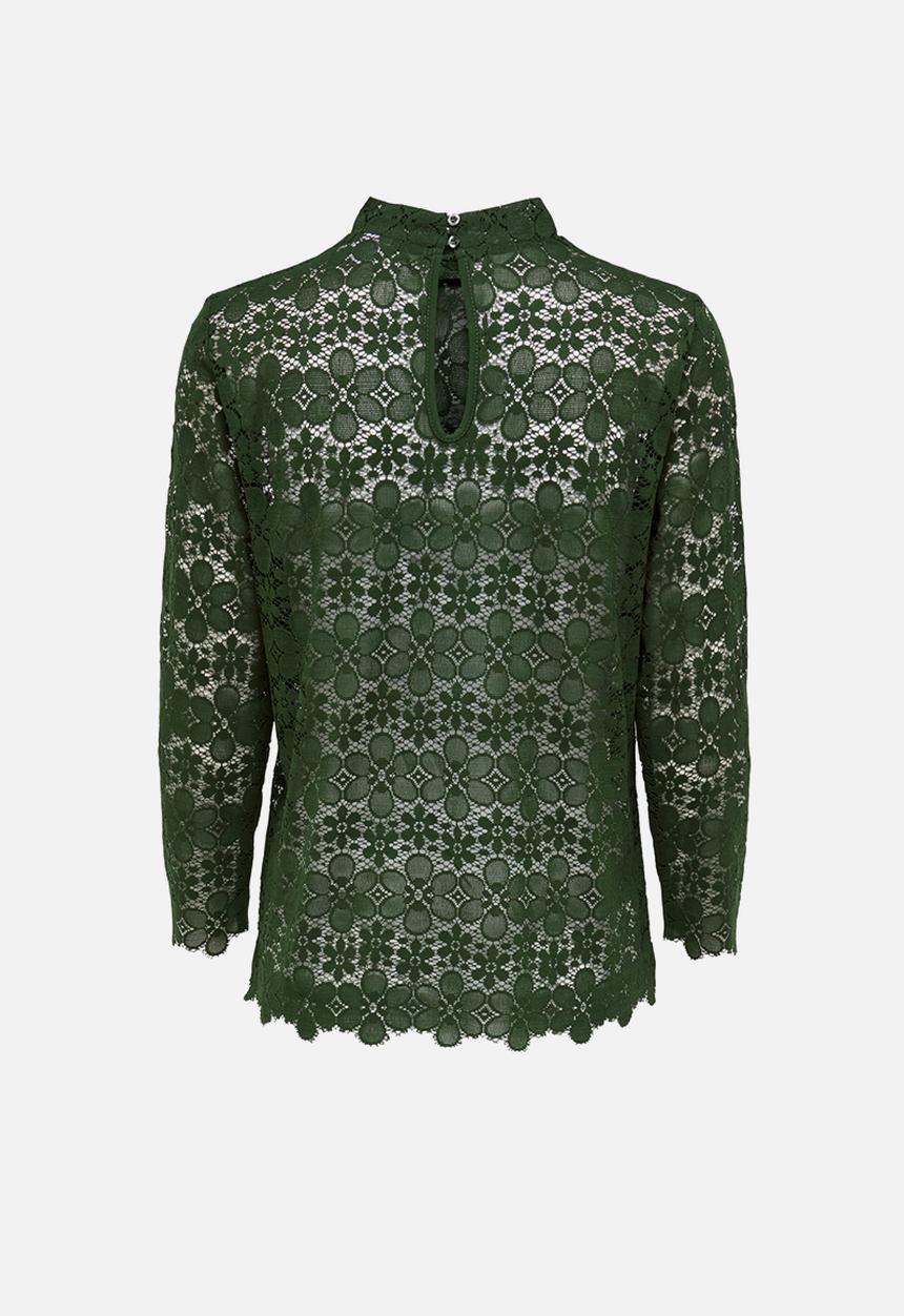 Jacqueline de Yong - Blond 7/8 lace top - khaki