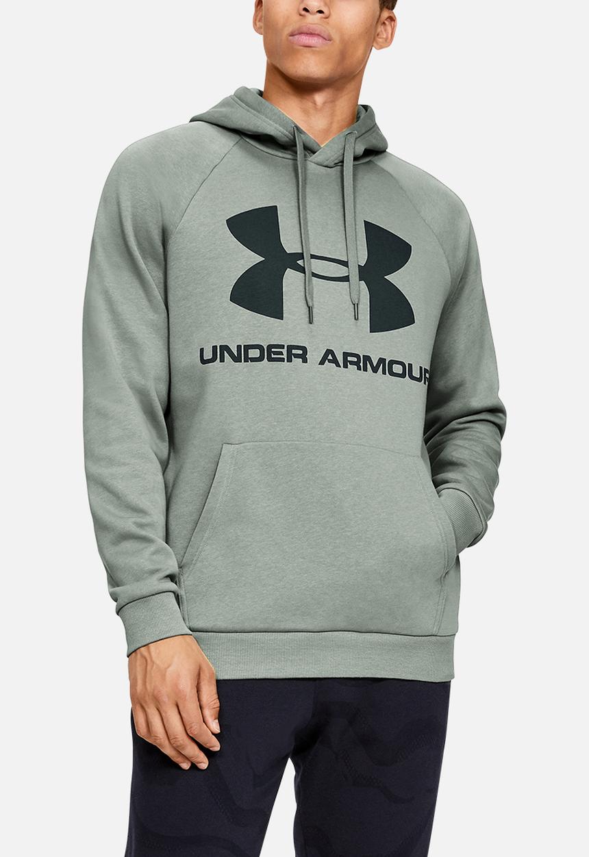 Under Armour - Rival fleece sportstyle logo hoodie - gravity green