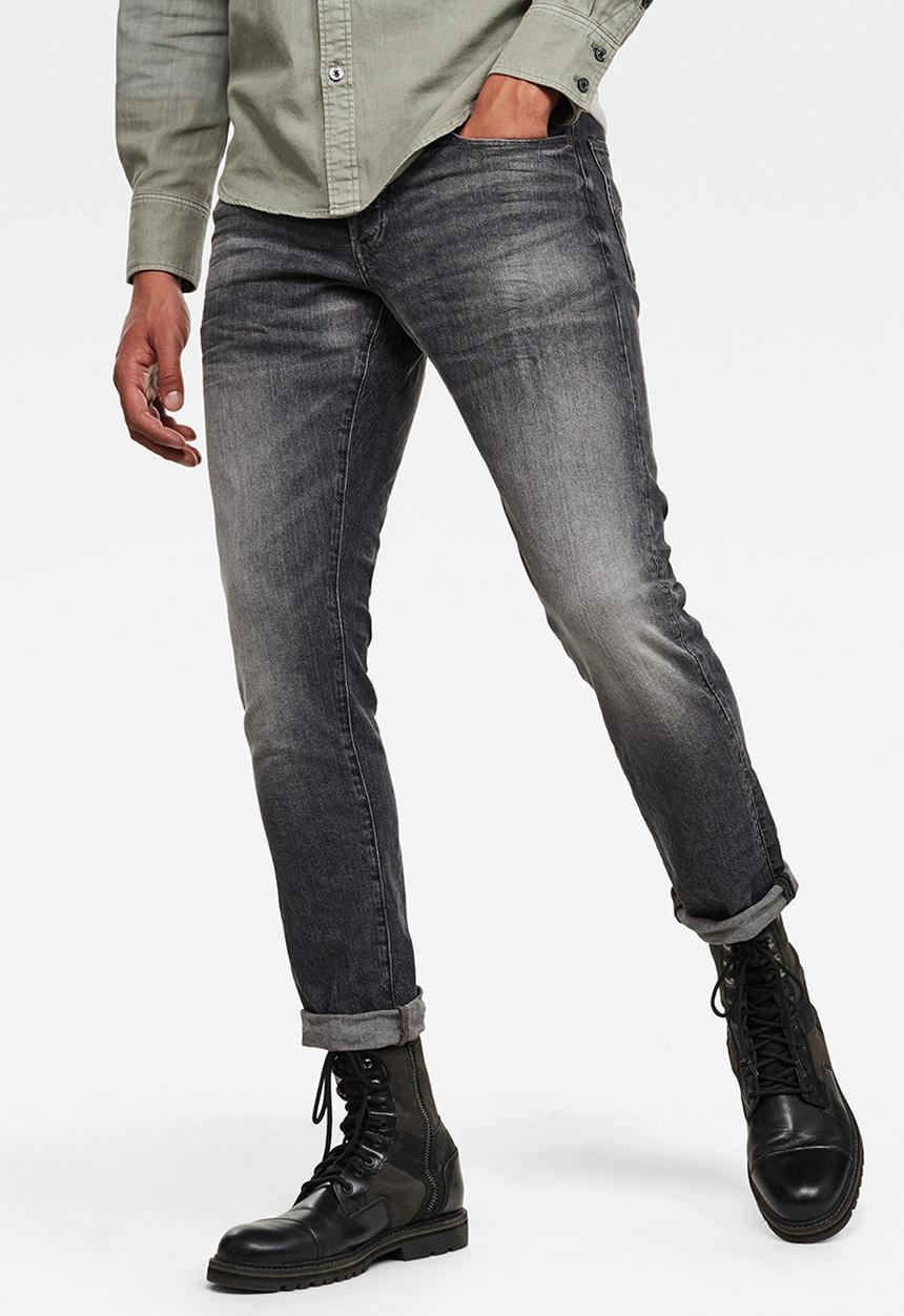 G-STAR - 3301 straight cut tapered sato stretch jeans - black