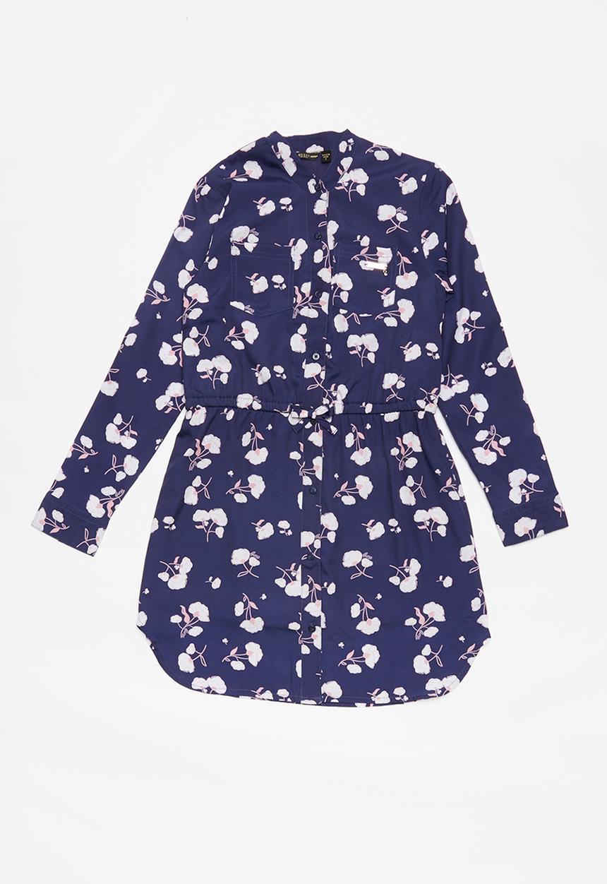 GUESS - Printed shirt dress - navy
