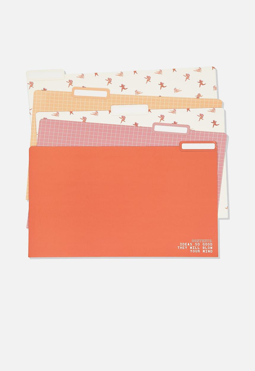 Typo - Manila folders 5pk - pink and yellow